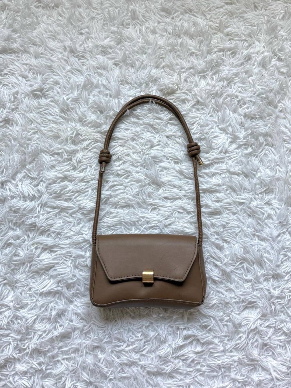 SHEIN Brown Shoulder Bag with Gold Clasp